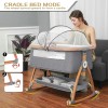 Mereryi Baby,Bassinet Bedside Sleeper with Wheels,Storage Basket,Mosquit