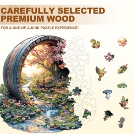 Wooden Puzzles for Adults, Spring Flower Wooden Jigsaw Puzzle for Adults, 280 Piece Unique Animal Shape Wood Puzzles Adult, Birthday Party Gifts for Friends & Family Game Home Decor (L-13.4 * 13.1in)