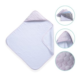 Clair de Lune | Marshmallow Hooded baby bath towel | 75 x 75 cm Pink | For Bath time | Super Soft Cotton/Terry Towelling |