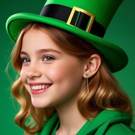 Reffeer Solid 925 Sterling Silver Leaf Clover Dangle Earrings Chain for Women Teens Black Leaf Tassel Drop Earrings Threader (B-18K Gold)