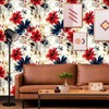 Akodm Large Red Floral Peel and Stick Wallpaper Bold Removable