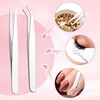 Simsky 2pcs Eyelash Extension Tweezers False Eyelash Extension Tweezers