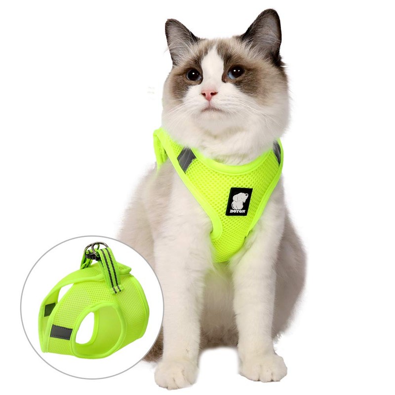 Evel Cat Harness and Leash, Ultra-Light, Escape-Proof, Adjustable, Soft Mesh