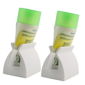 Ogrmar 2PCS Rolling Tube Toothpaste Squeezer Toothpaste Seat Holder Stand Bathroom Accessories Sets Products (White)