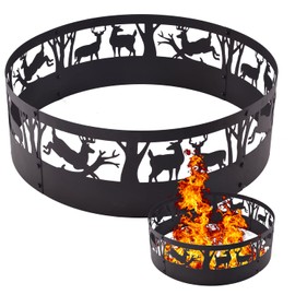 OKAYES Fire Pit Ring, Bonfire Ring, Fire Ring Outdoor, Campfire Ring Outdoor, Camping Fire Pit Ring, Fire Ring for Outside Fire Pit, Fire Pit Ring 36 Inch x 12 Inch, Portable Fire Ring for Camping