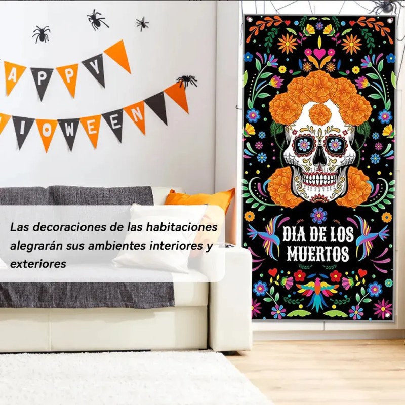 Banner De Halloween Para Puerta Cartel De Día De Los