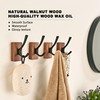 4 Pack Walnut Wood Wall Coat Hooks for Hanging, Adhesive