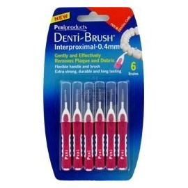 THREE PACKS of Periproducts Denti-Brush Interproximal-0.4mm Pink [Personal Care]