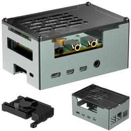 InnoMaker Aluminum Case for Raspberry Pi 4 with 3510 PWM Fan Passive Heatsink Aluminum Alloy Case Suitable for DAC/DAC PRO/AMP/AMP PRO/RS485&CAN Hat and Most of Raspberry Pi Add-On Hat