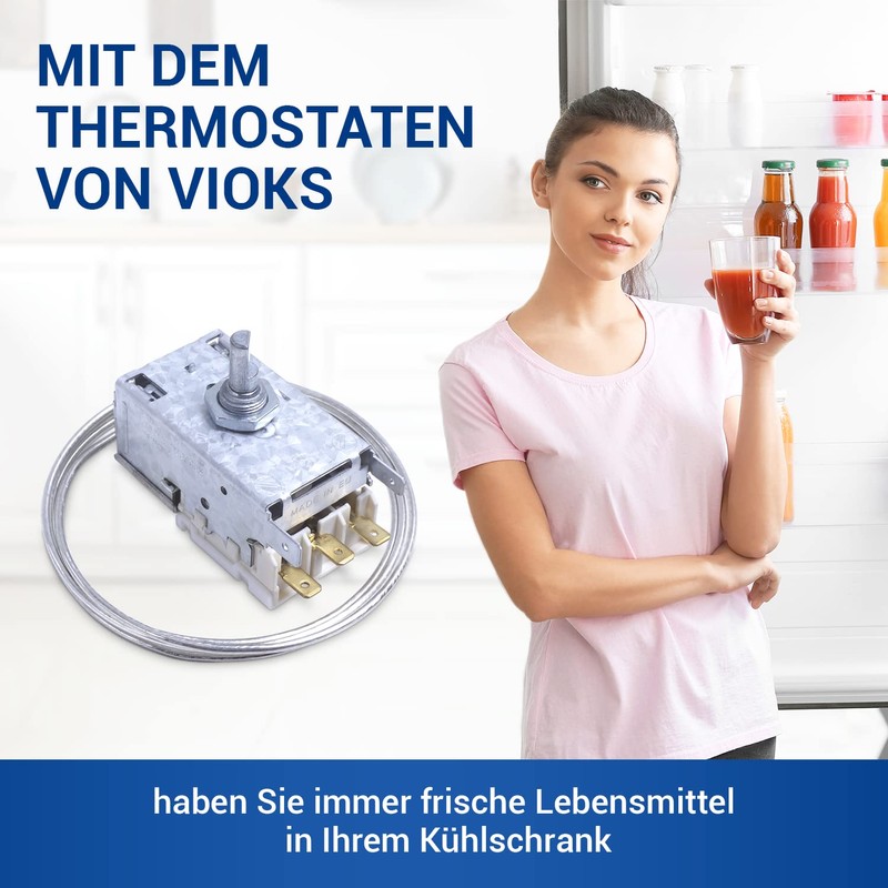 VIOKS Refrigerator Thermostat Replacement for Ranco K59-H1300 & Liebhеrr 6151086