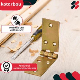 KOTARBAU Box Hinge Pack of 10 Rolled Table Hinges Furniture Hinges Galvanised Door Hinge Box Hinge Cabinet Hinges 100 x 25 mm