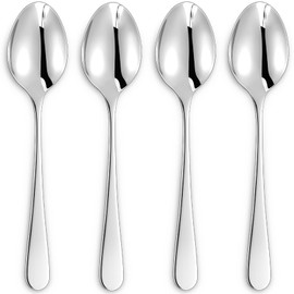 KEAWELL Premium Louise Spoons Set, Set of 4, 18/10 Stainless Steel, Exceptional mirror finish, Dishwasher Safe (9“ Serving Spoon)