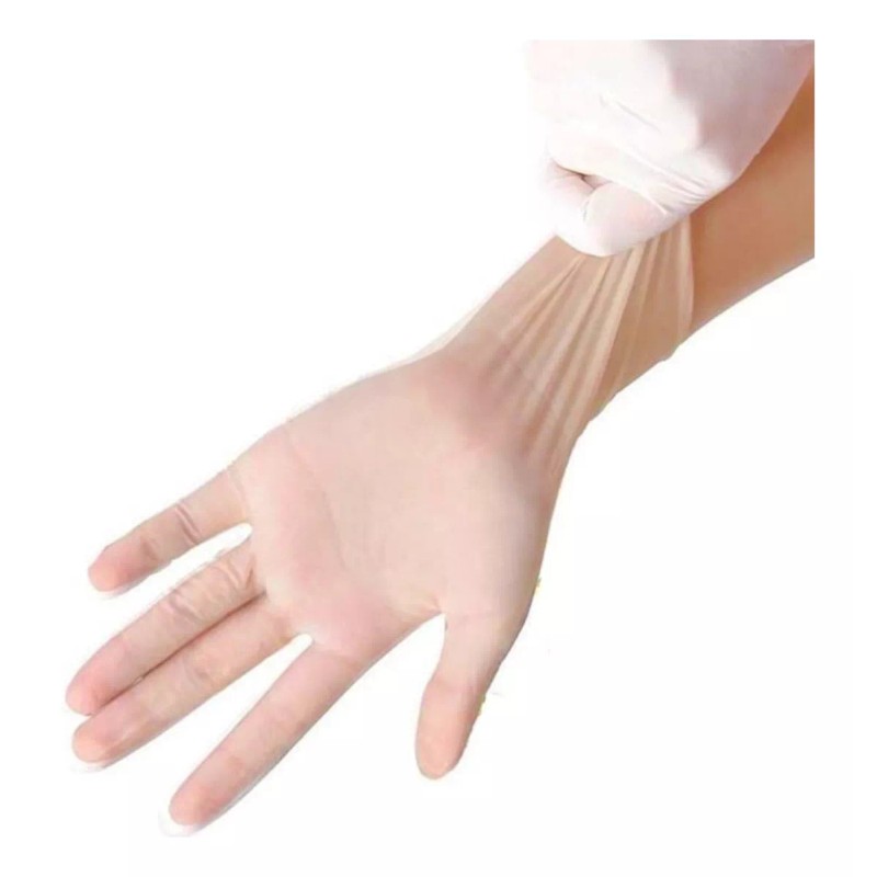 Alyger 100 Guante Vinil Transparente Bajo Polvo Desechable Alyger Con