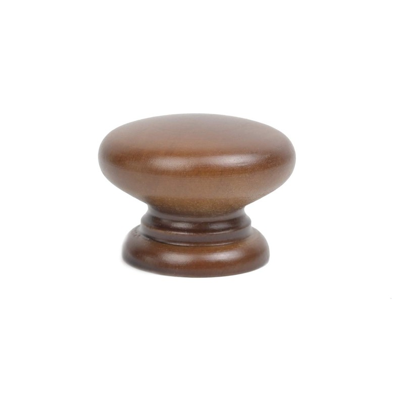 Mysummer 5 Pack Round Wood Drawer Knobs Walnut Finished Kitchen