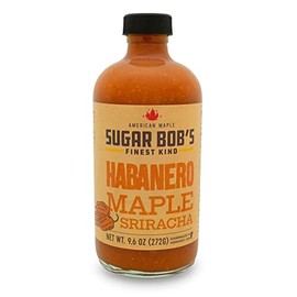 Sugar Bob’s Finest Kind, Habanero Maple Sriracha Hot Sauce, Very Hot Habanero Sauce with Garlic, Bell and Habanero Peppers, Net Weight 9.6 oz