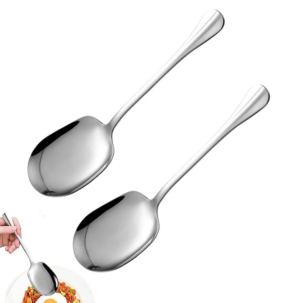 Set of 2 Stainless Steel Serving Spoons, Large Serving Spoons, Buffet Tablespoons, Serving Spoons with Long Handles for Banquet, Restaurant, Buffet
