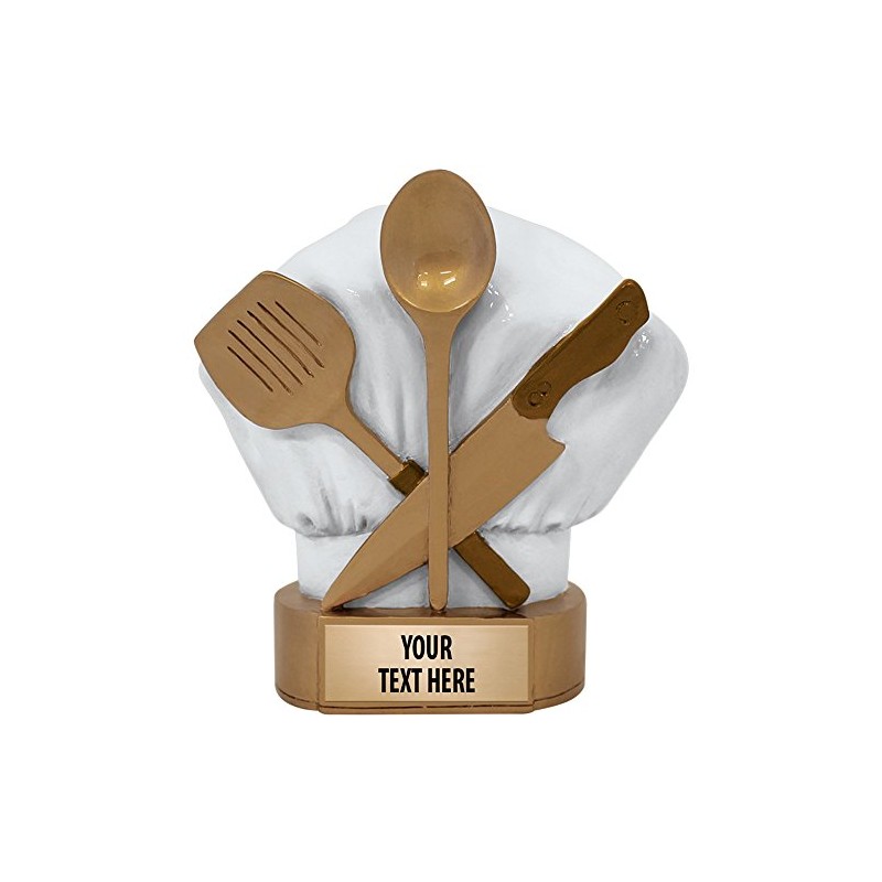 5 1/4" Chef Sculpture, Chef Cooking Sculptures with Customized Text