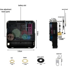 TIMESETL 4Pcs Clock Mechanism Replacement Kit, Clock Hands and Motor Kit, Clock Works Replacement Kit with 6 Pack Clock Hands, Clock Movement Parts Motor Replacement DIY Repair Parts