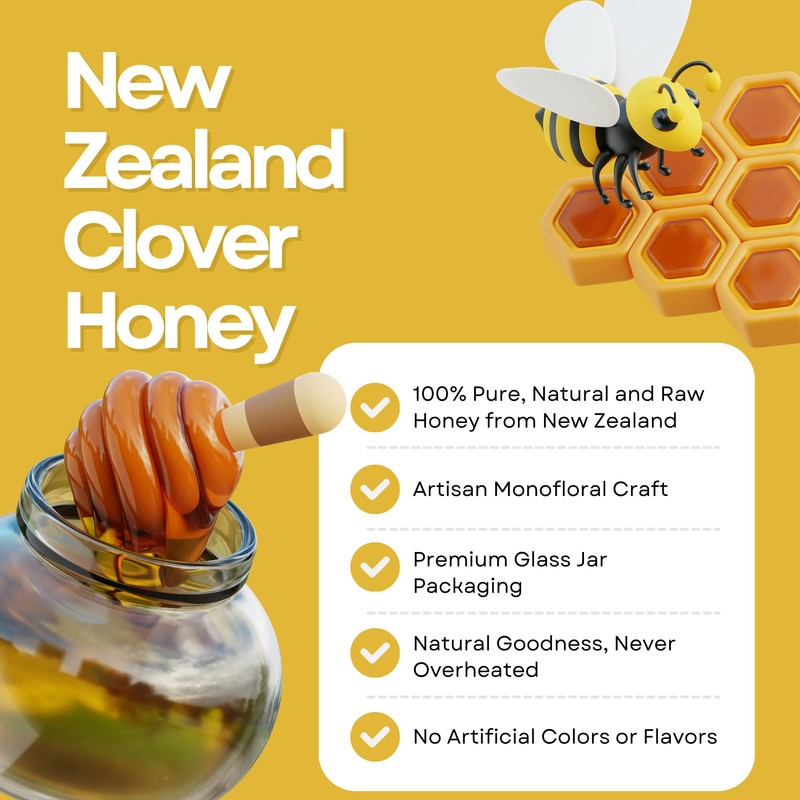 Heather Hills Farm Raw Clover Honey 340g (12oz) | Pure,