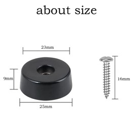 DCQQ Pack of 30 Rubber Feet Stop Damper Rubber Buffer with Screws Round Rubber Feet Chopping Board to Protect Furniture from Moisture and Floor Scratches (25 x 23 x 9 mm)