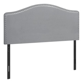 Monarch Bed Headboard Only Full Size Bedroom Upholstered Pu Leather Look Grey