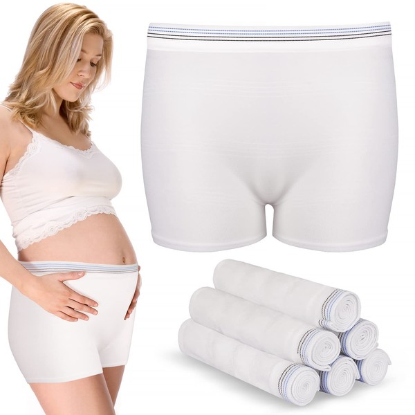 Washable Mesh Pants 4 Pack Disposable Postpartum Underwear Panties for Women Hospital Provide Surgical Recovery,Incontinence, Maternity (S/M(12-38 in))