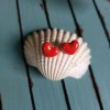 Unbranded Ceramic Red Heart Sterling Silver 925 Stud Earrings