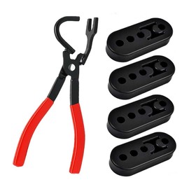 Exhaust Hanger Removal Plier and 4Pcs 4-Hole Rubber Hanger Kit,Professional Muffler Hanger Pliers & Exhaust Removal Tools for Car & Truck Repair,For Muffler Hanger Removal with Most Cars