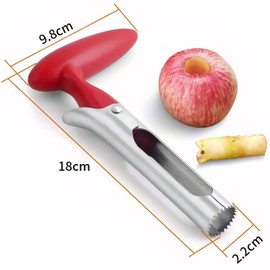 DELUXEFOX Apple Corer Fruit Core Puller Tool (1 Piece) Fruit Corer Home Fruit Corer Comfort Handle Stainless Steel Wavy Saw Teeth Kitchen Utensils Perfect for Home Kitchen or Fruit Shop (Black)