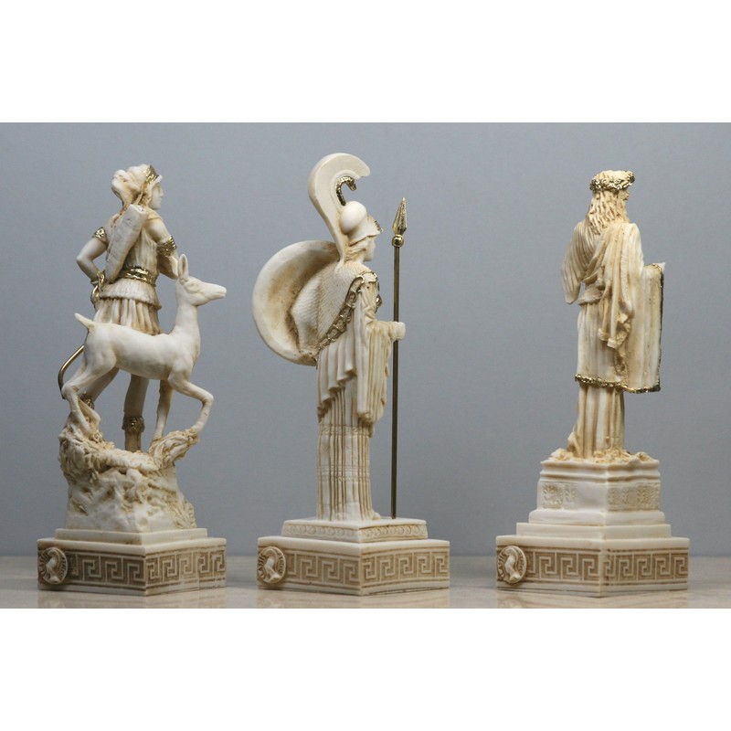 greekartshop Set of 3 Greco-Roman Goddess Artemis Demeter Statue Sculpture