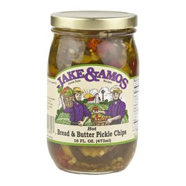 Jake & Amos Hot Bread & Butter Pickle Chips 16 Oz. (3 Jars)