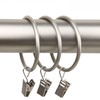 Rod Desyne 2 inch Curtain Rings w/Clip - Satin Nickel