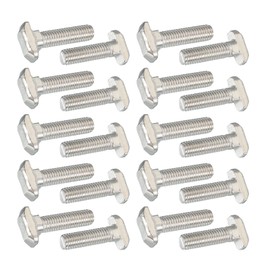 PATIKIL M8 x 28 mm Thread T-Slot Bolts, 20 Pcs Drop-in Bolt Hammer Head T-Bolt Standard 8 mm Sliding Screw Stud for 40 Series Aluminum Extrusion Profile, Silver