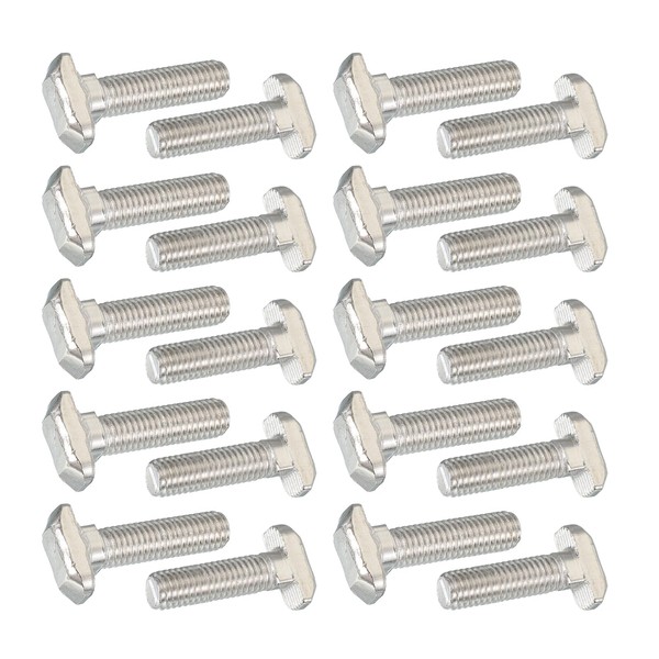 PATIKIL M8 x 28 mm Thread T-Slot Bolts, 20 Pcs