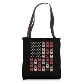 French Bulldog American Flag Paws Tote Bag