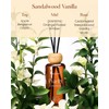 M&SENSE Reed Diffuser, Sandalwood Vanilla, 6.3 oz Natural Essential Oil