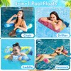 Swimming pool inflatable hammock, 5-piece set, including 3 water hammocks