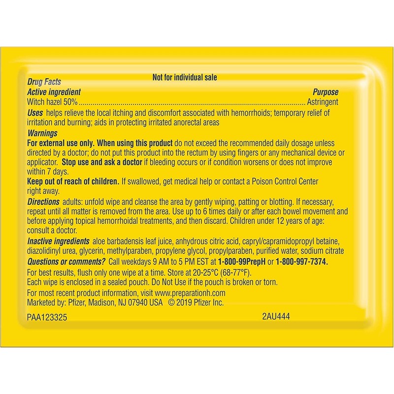 Preparation H Totables Irritation Relief Wipes 10 Each (Pack of