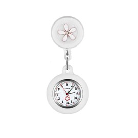 ZOVEDAIUG Nurse Watch, Retractable Nurse Lapel Watch Clip On Quartz Watch Nursing Watch with Second Hand for Doctor Nurse(White)