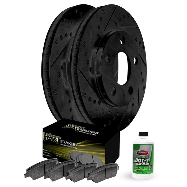 Hart Brakes Front Brakes and Rotors Kit |Front Brake Pads|