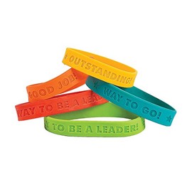 Fun Express Award Sayings Rubber Bracelets - 24 Pieces - Educational And Learning Activities For Kids