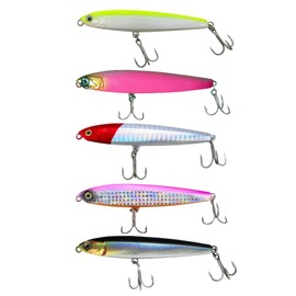 KAJIKI FLY KING 95S Sinking Pencil, Set of 5, 0.8 oz (24 g), Sea Lure, Tungsten Center of Gravity Move, Fly Off! Horizontal Swim! Horizontal Fall! Sea Bass, Blue Matter, Flounder, Suzuki, Magochi,
