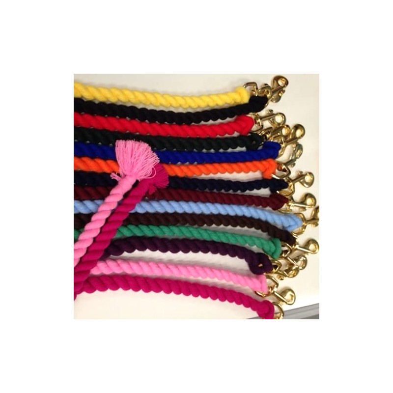 Horse/Pony Cotton Lead Rope with Brass Clip 1.8m (Bottle Green)