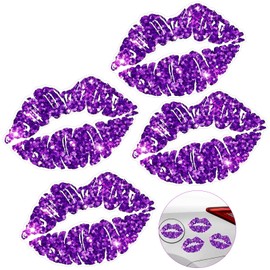 4 Pcs Lip Purple! 6 Inch Car Magnets for Women Purple Car Accessories Kiss Magnetic Car Decal Lip Bumper Sticker Reusable Refrigerator Magnets Flexible Automotive Magnets for Fridge Laptop