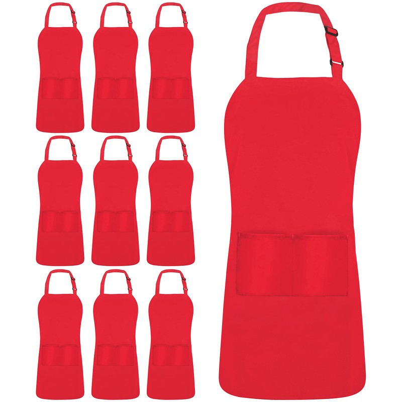 Utopia Kitchen 10 Pack Bib Apron, Unisex Adjustable Aprons with