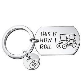 RFTWXHPN Golf Gifts Keychains for Men Women This is How I Roll Key Chain Gifts for Golfer Golf Ball Cart Keychain for Golf Lovers Gifts for Husband Golfers Christmas Birthday Gifts