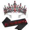 CURASA Birthday Sash and Crown Black Birthday Sash for Women