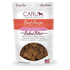 Caru - Soft 'N Tasty Baked Beef Bites All-Natural Dog Treats, Made With Real Salmon, Blueberries And Cranberries