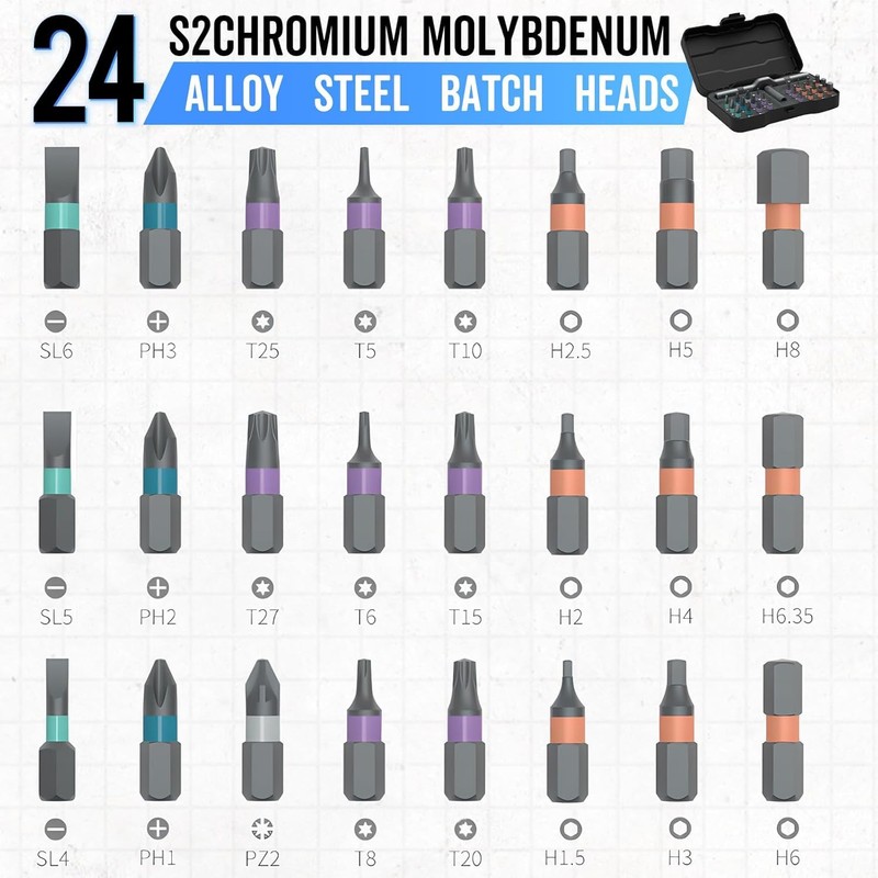 24 in 1 Magnetic Screwdriver Set, Multi Ratchet Screwdriver DIY