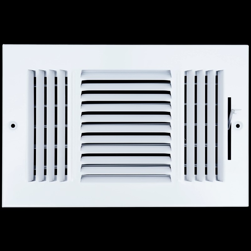 Fits 10x6 Duct Opening 3 Way Steel Air Supply Diffuser